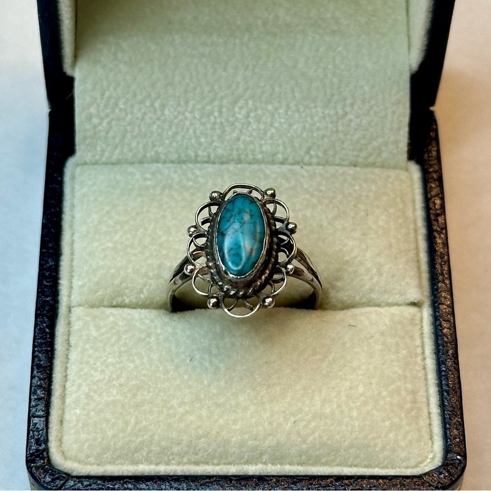 Sterling Silver Turquoise Ring Size 6.5
